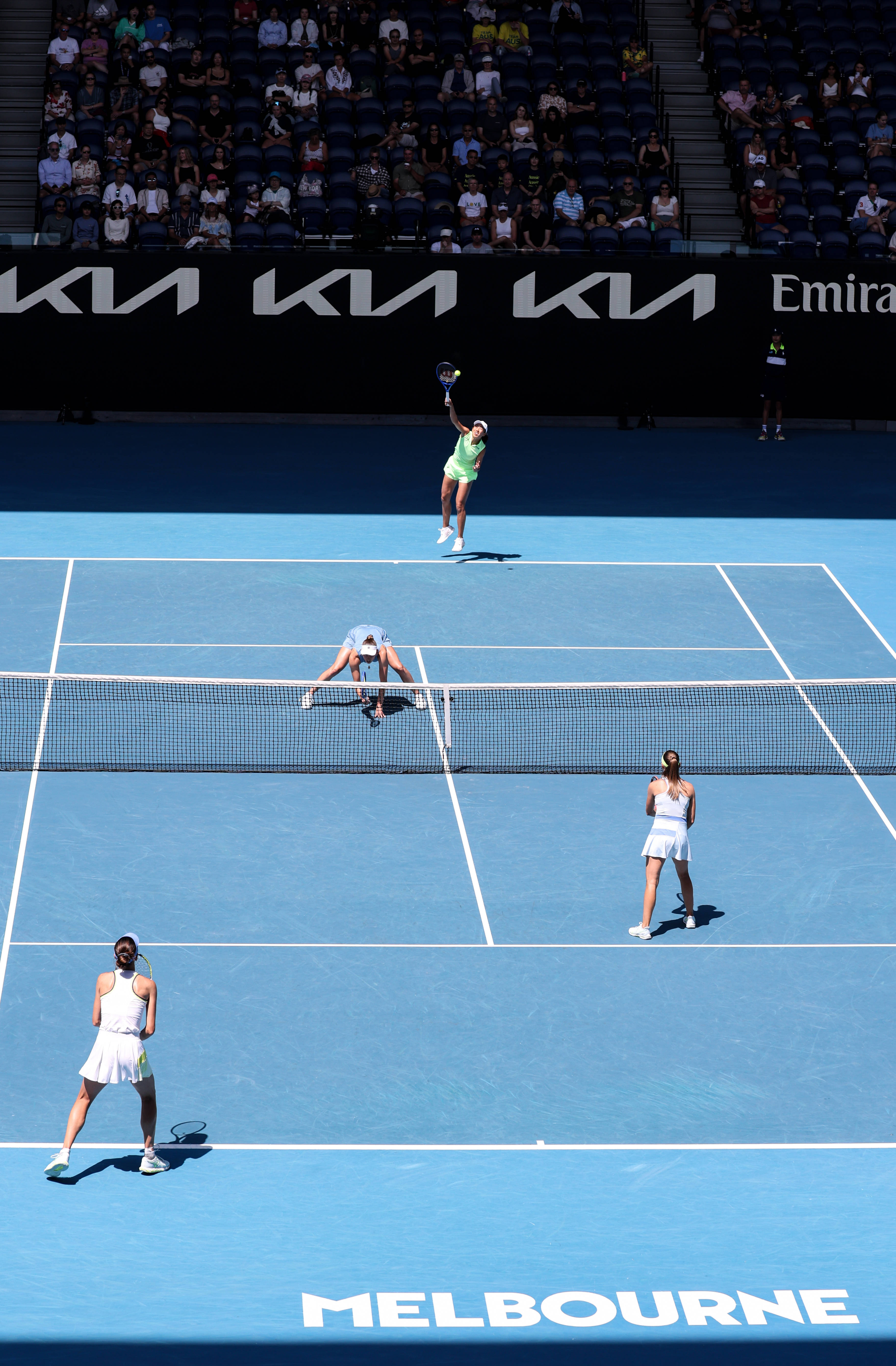 (体育)网球——澳网女双决赛:张帅/梅尔滕斯对阵达尼丽娜/克鲁尼奇